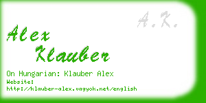 alex klauber business card